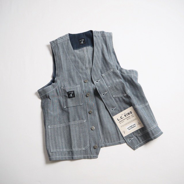 L.C. KING(ポインターブランド) ワークベスト FISHER STRIPE SHELBY UTILITY VEST