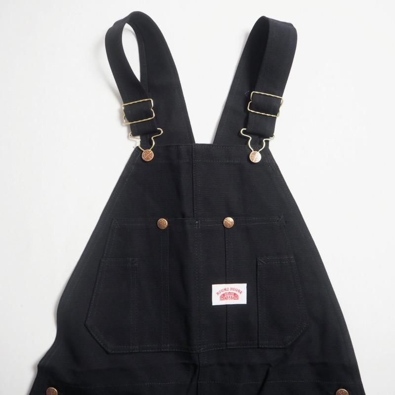 ROUND HOUSE ラウンドハウス MADE IN USA ブラックダックオーバーオール #383 DOUBLE KNEE BIB  OVERALLS / BLACK