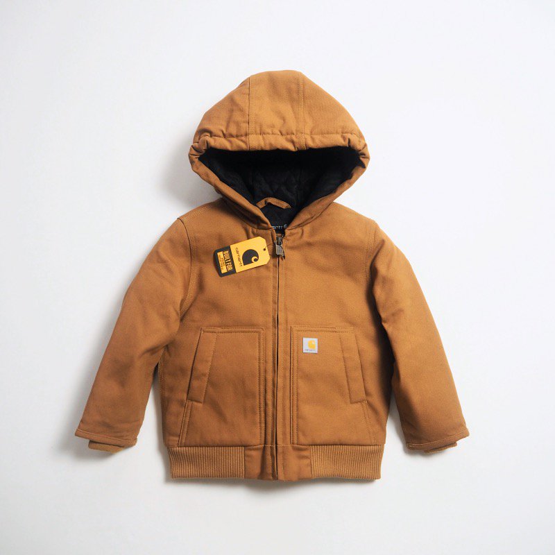 CARHARTT KIDS カーハートキッズ アクティブジャケット CANVAS INSULATED HOODED ACTIVE JACKET  幼児サイズ / CARHARTT BROWN
