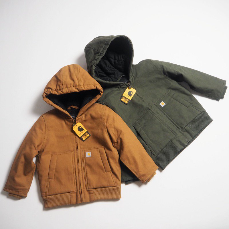 CARHARTT KIDS カーハートキッズ アクティブジャケット CANVAS INSULATED HOODED ACTIVE JACKET  幼児サイズ / OLIVE