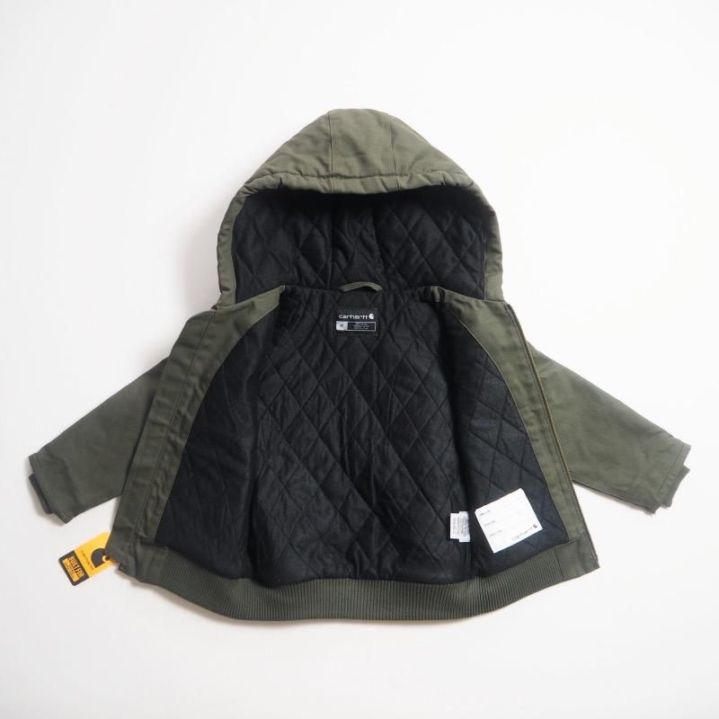 CARHARTT KIDS カーハートキッズ アクティブジャケット CANVAS INSULATED HOODED ACTIVE JACKET  幼児サイズ / OLIVE