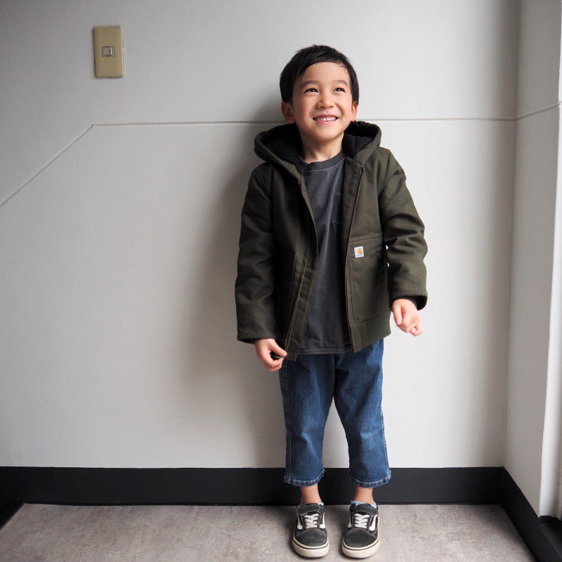 CARHARTT KIDS カーハートキッズ アクティブジャケット CANVAS INSULATED HOODED ACTIVE JACKET  幼児サイズ / OLIVE