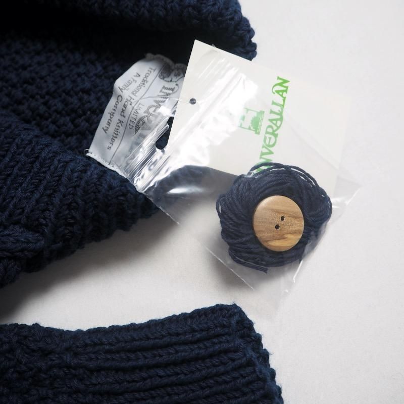 Inverallan ネイビー カーディガン 100%コットン