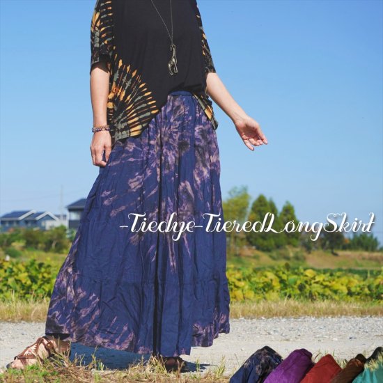 <img class='new_mark_img1' src='https://img.shop-pro.jp/img/new/icons33.gif' style='border:none;display:inline;margin:0px;padding:0px;width:auto;' />Tiedye TieredLongSkirt6color