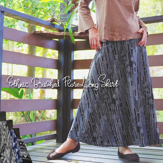 <img class='new_mark_img1' src='https://img.shop-pro.jp/img/new/icons63.gif' style='border:none;display:inline;margin:0px;padding:0px;width:auto;' />Ethnic Brushed FlareLongSkirt 3pattern