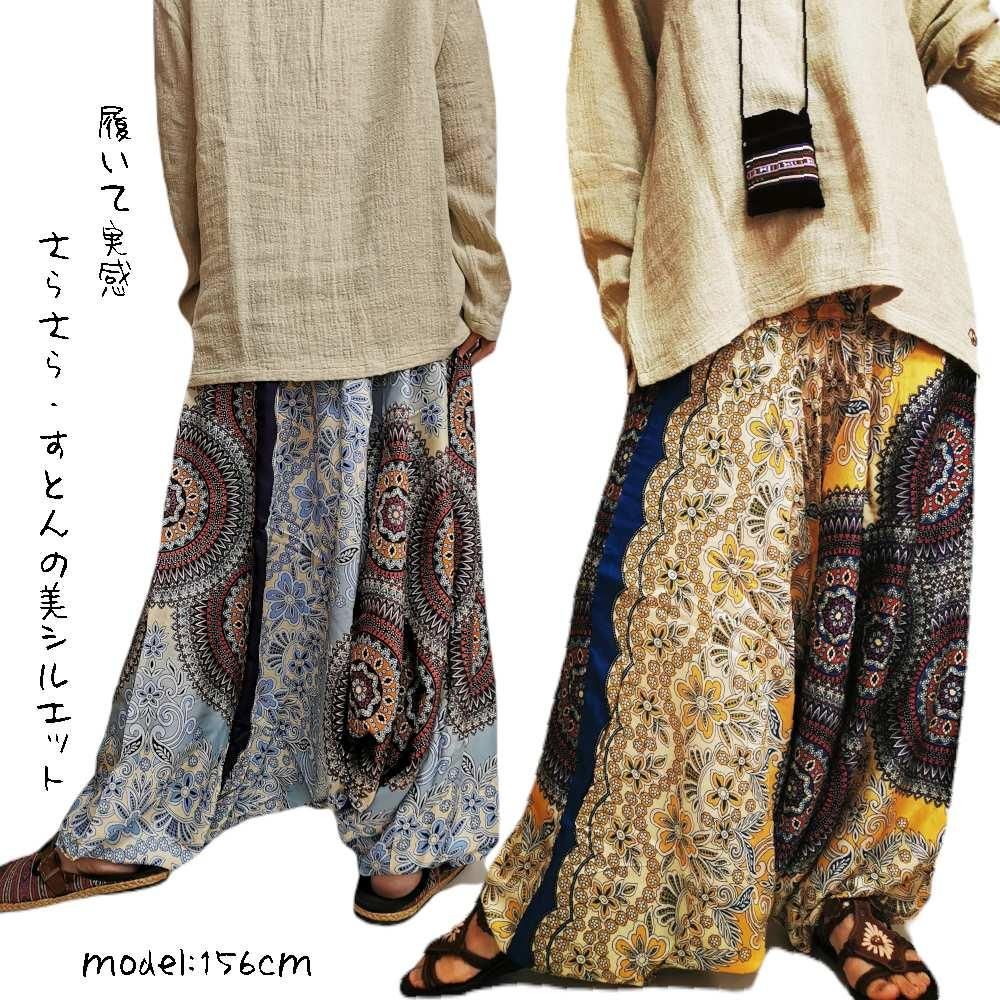 田村＊ハンドメイド＊サフィラン　フランスリネン　サルエルパンツ　キャメルＬ 田村＊ハンドメイド＊サフィラン フランスリネン サルエルパンツ