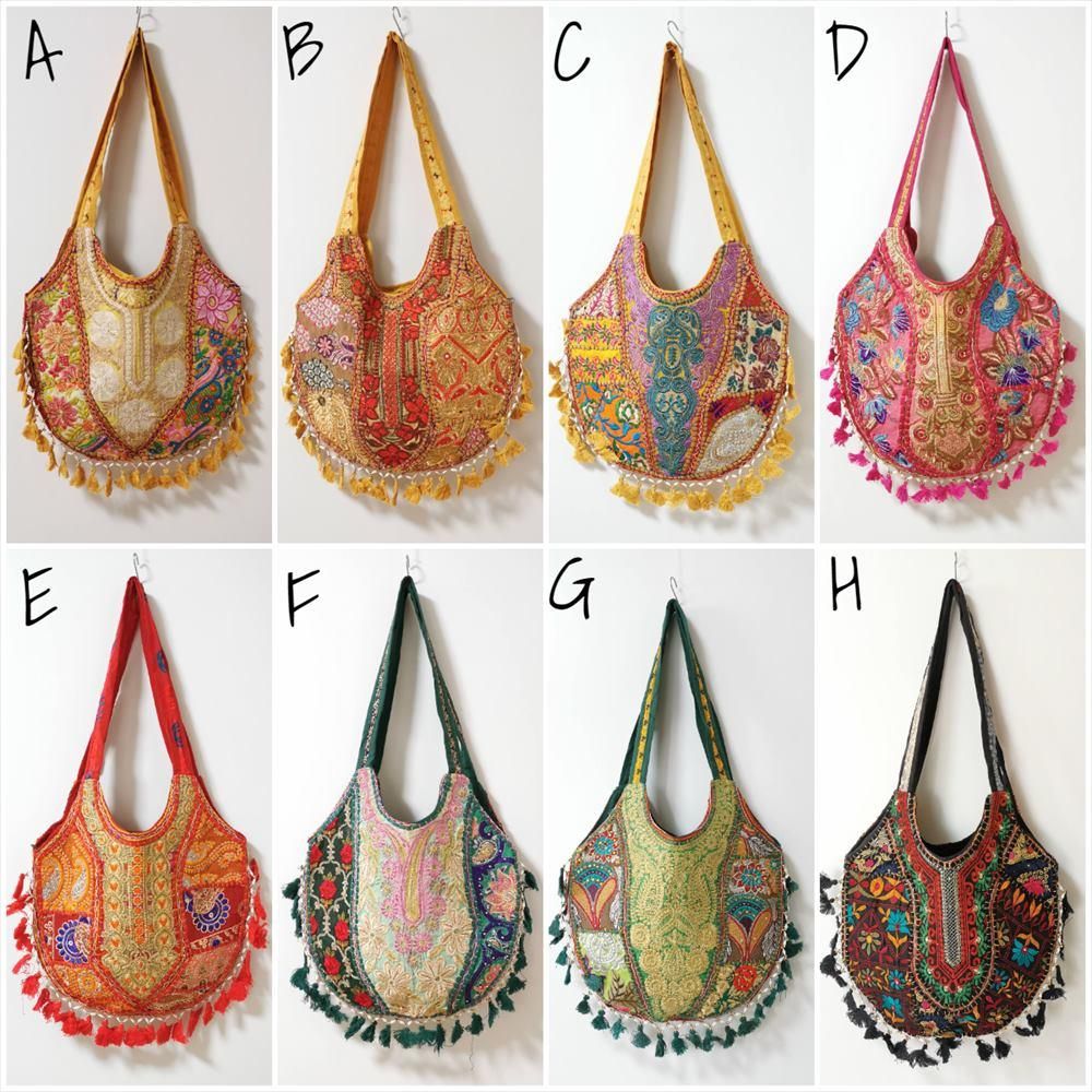 エスニック 2way ショルダーバッグ 1点物 華やか インド刺繍