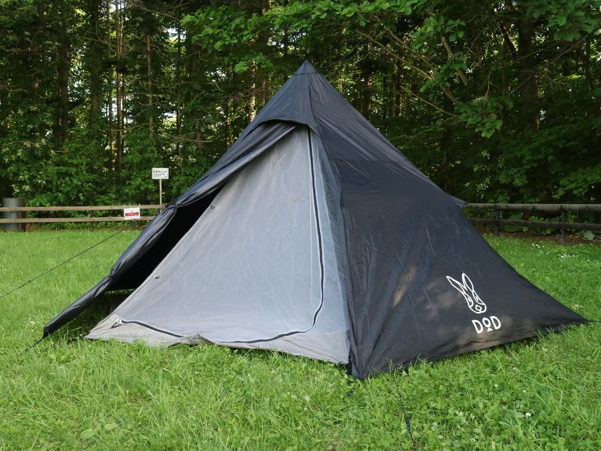 【特価商品】DOD ワンポールテントM （ブラック・5人用） ワンポールテントM（ブラック） T5-47-BK - DOD（ディーオー
