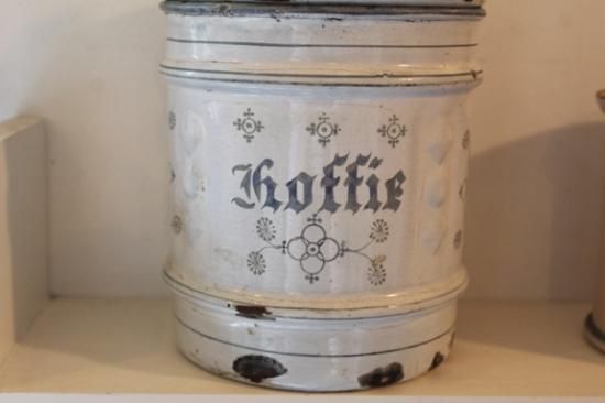 アンティーク サキソニー柄 ホーロー キャニスター