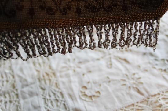 アンティーク　マイクロガラスビーズ　バッグ　v アンティーク マイクロガラスビーズ バッグ v