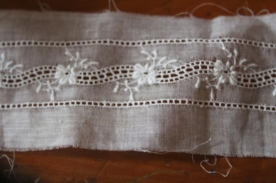 アンティーク オーガンジーホワイトカット刺繍レースリボン アンティーク オーガンジーホワイトカット刺繍レースリボン