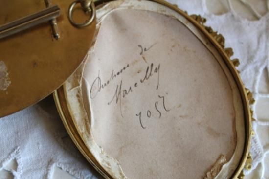 アンティーク 貴婦人の肖像画 真鍮フレーム/フォトフレーム