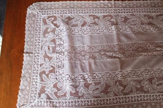 アンティーク フレンチパッチワーク レース テーブルセンター