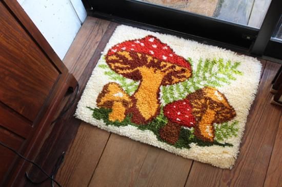 ヴィンテージ レトロ USA キノコのマット