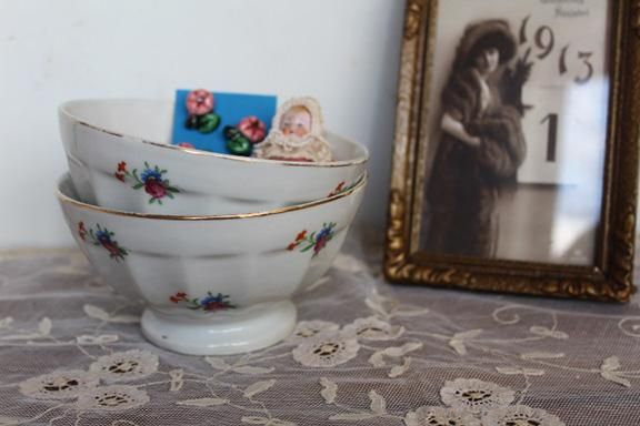 アンティーク フランス 小花 カフェオレボウル(1個）