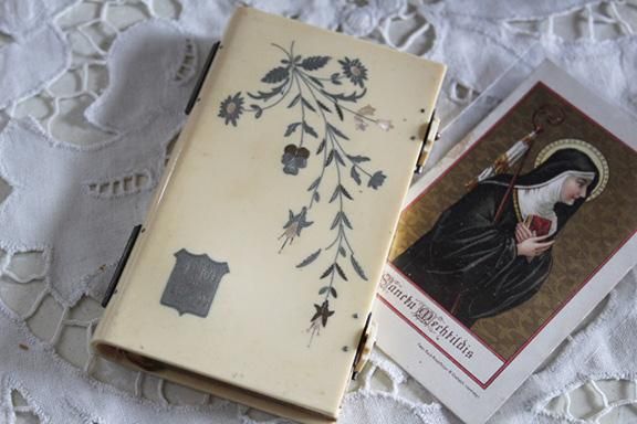 アンティーク フランス セルロイド シェルと銀線象嵌 ミサ典書