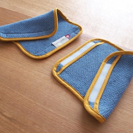 3個セット　Refre style リフレスタイル シキパット イエロー　花柄 PLAIN FABRIC | PF-05 ベビーロゼット サッキングパッド（よだれ