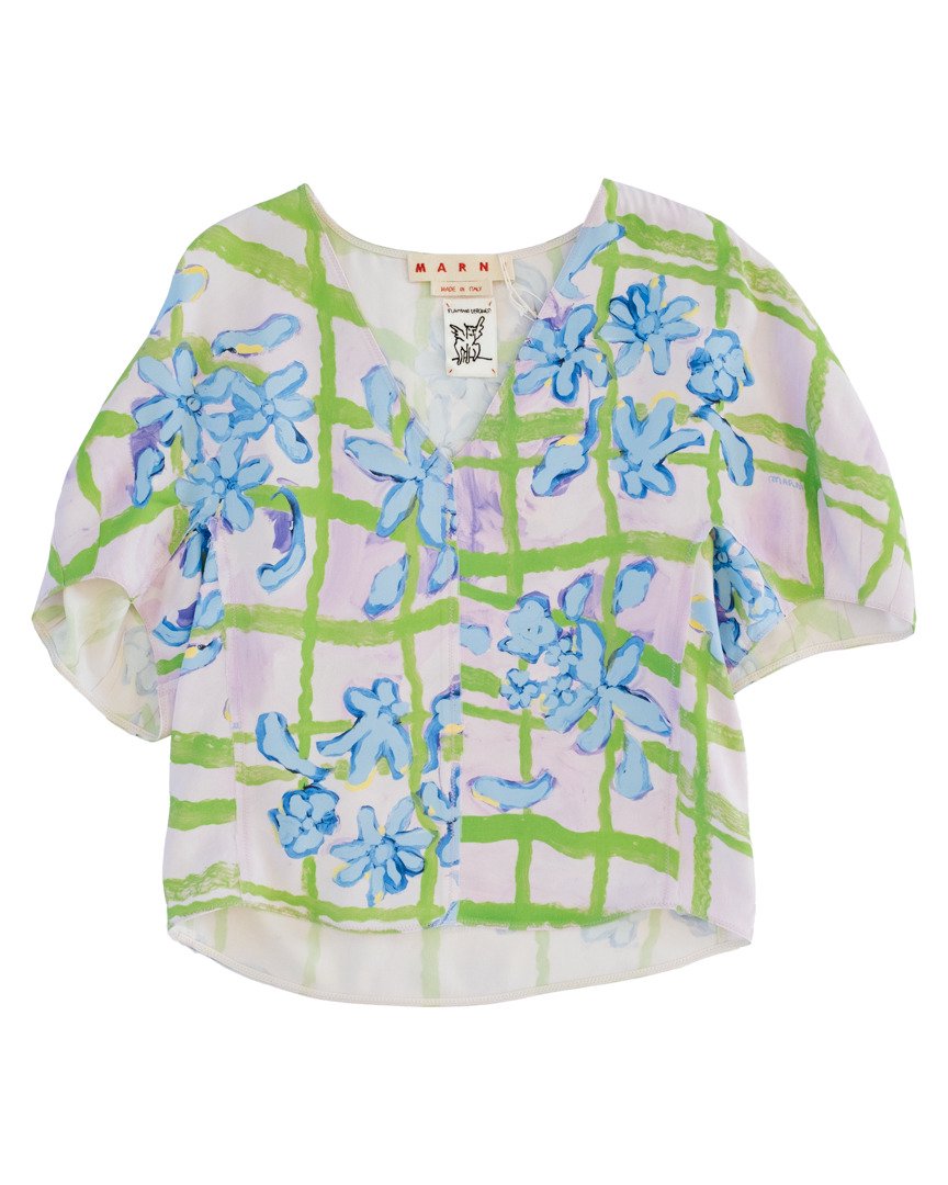 MARNIPuff-Sleeve Kimono Top 