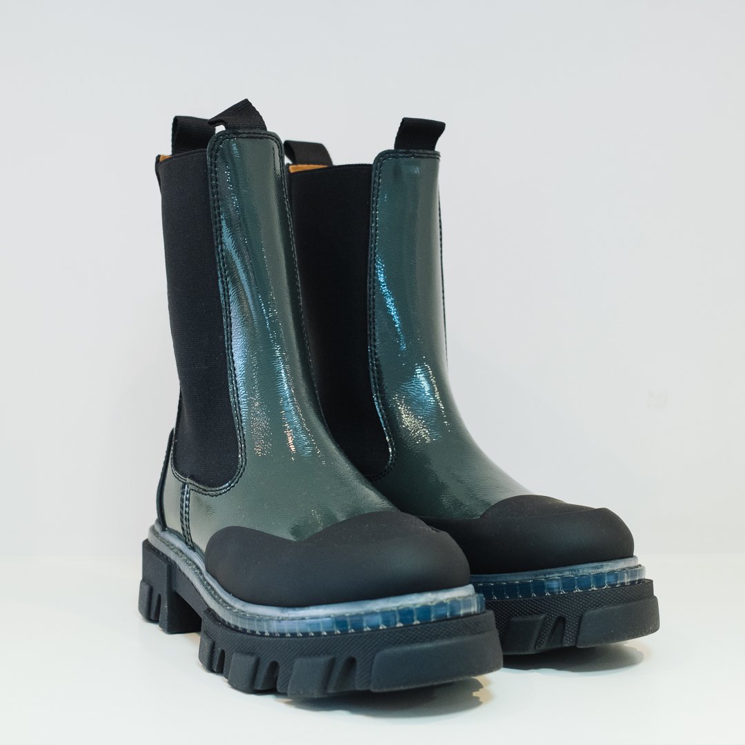 GANNI｜Cleated Mid Chelsea Boot Trans