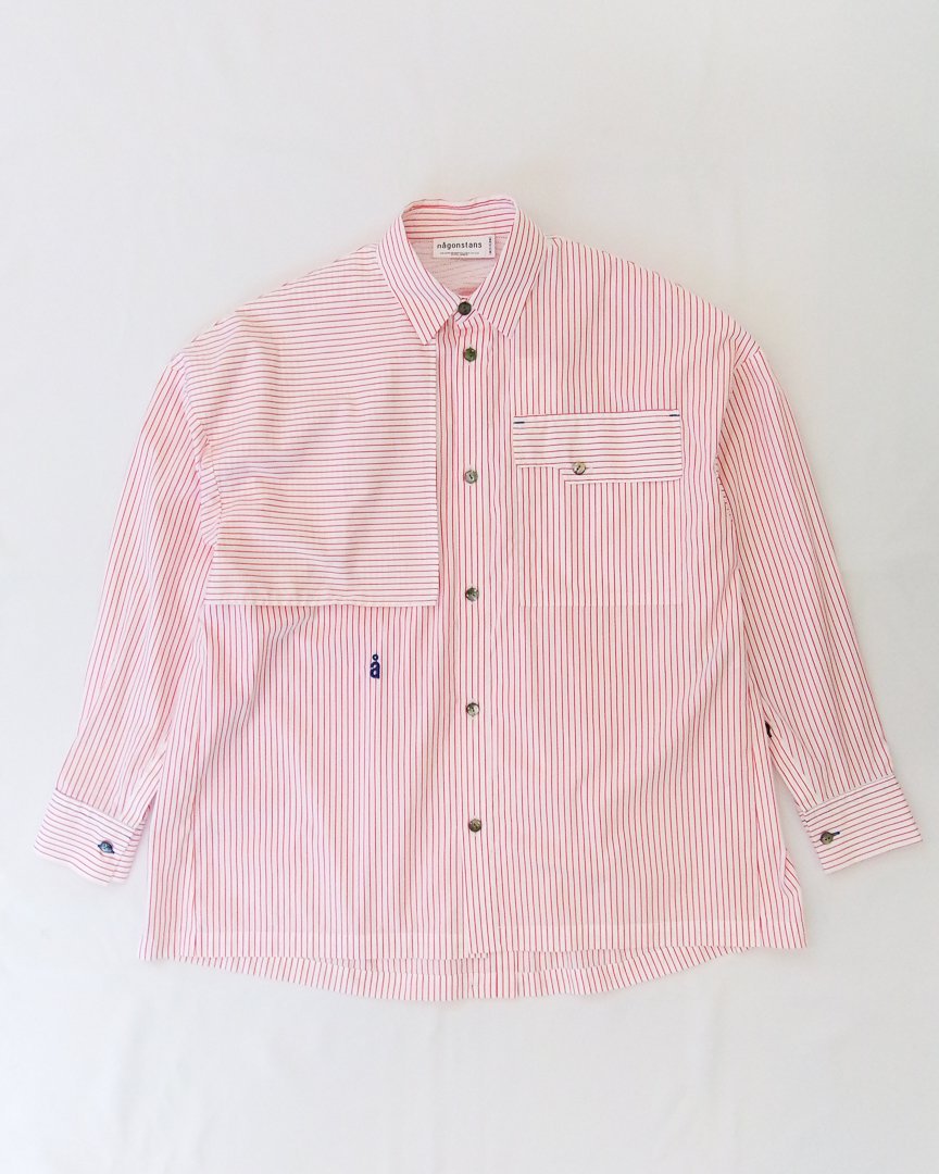 Water-repellent Stripe Round Flare Shirt
