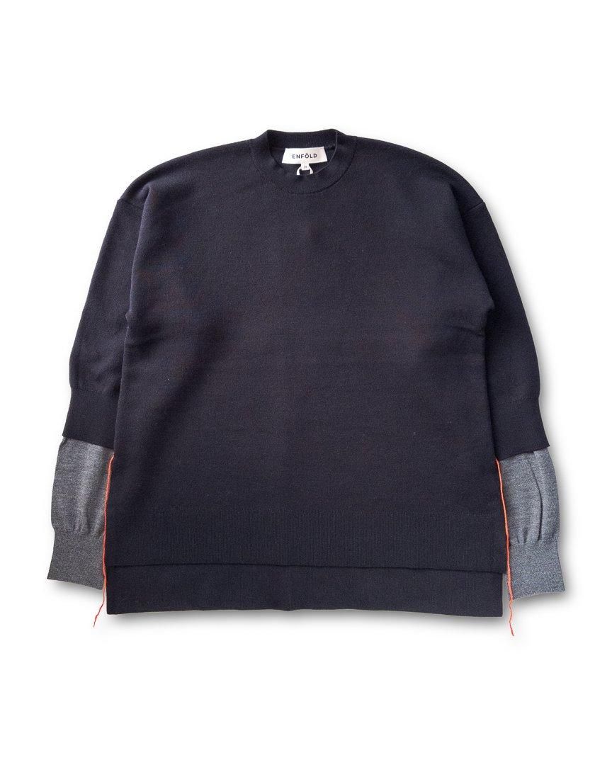 Layered Knit Pullover - ENFOLD