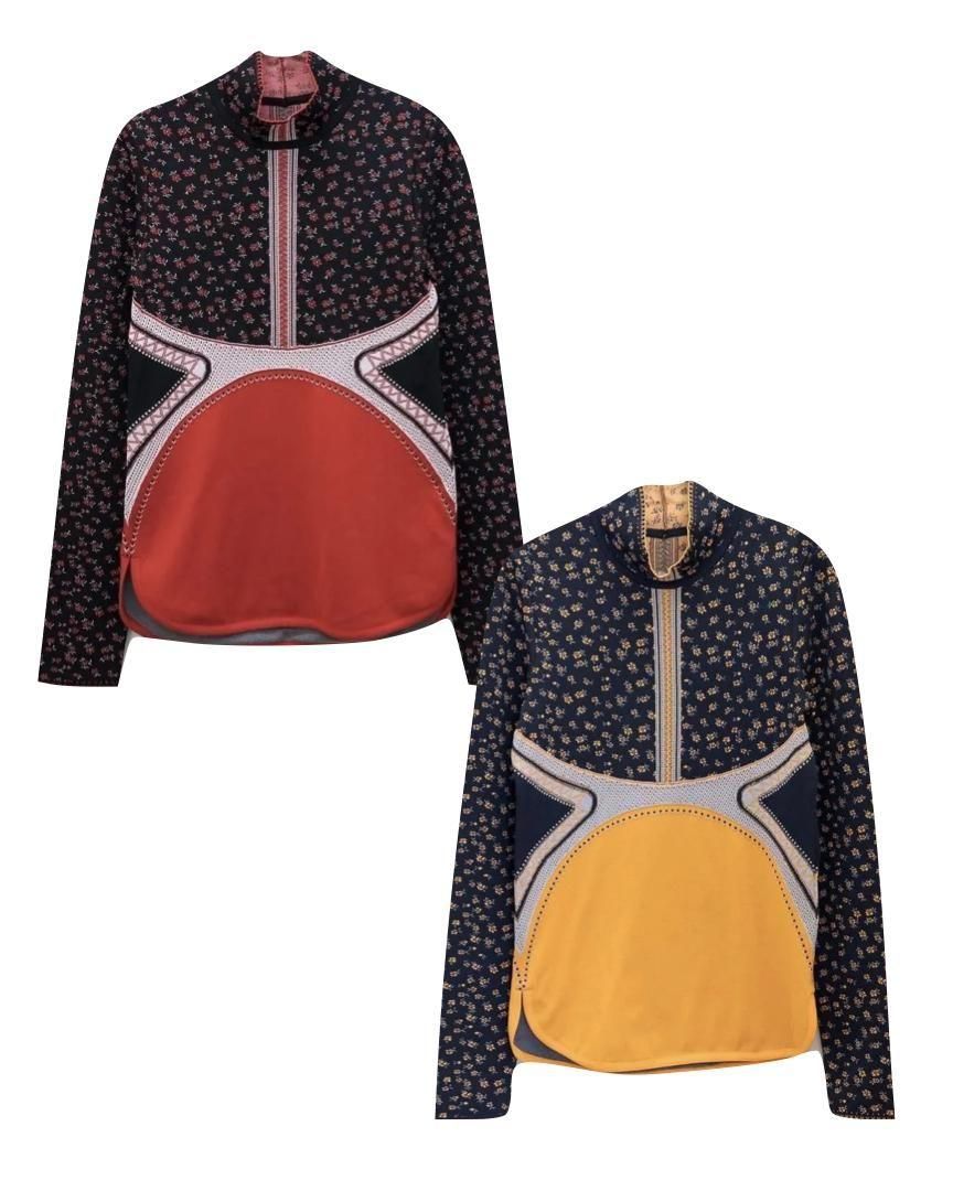 Floral Jacquard High Neck Knitted Top - Mame Kurogouchi