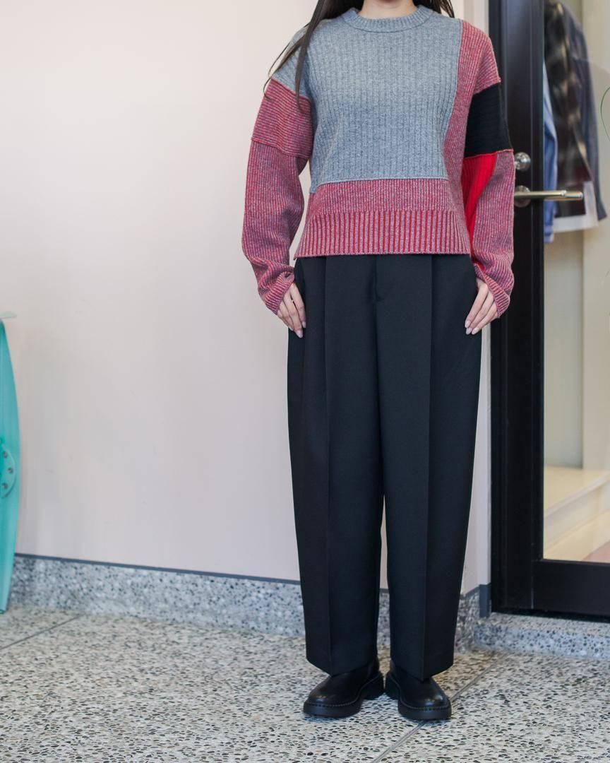 Wool patchwork rib knit - IHATOV