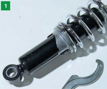 250TR(00-)リアサスペンション メッキダンパーボディ/黒 250TR(00-)リアサスペンション メッキダンパーボディ/黒