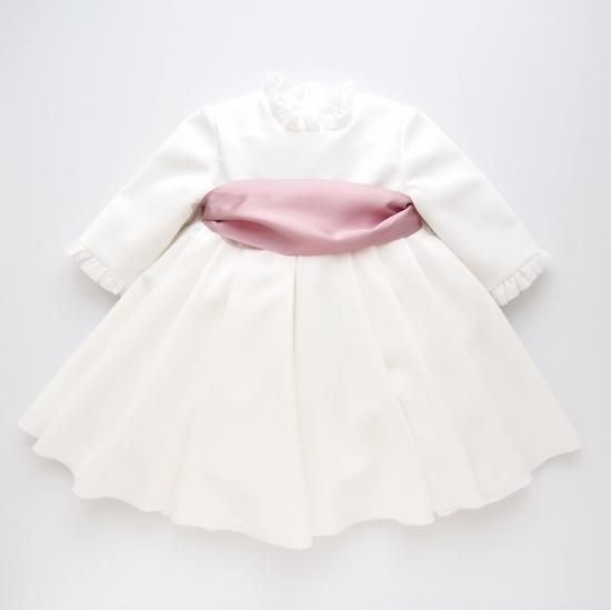 amaia kids ユージェニードレス Amaia Kids - Eugenie dress - Dusty pink sash アマイアキッズ
