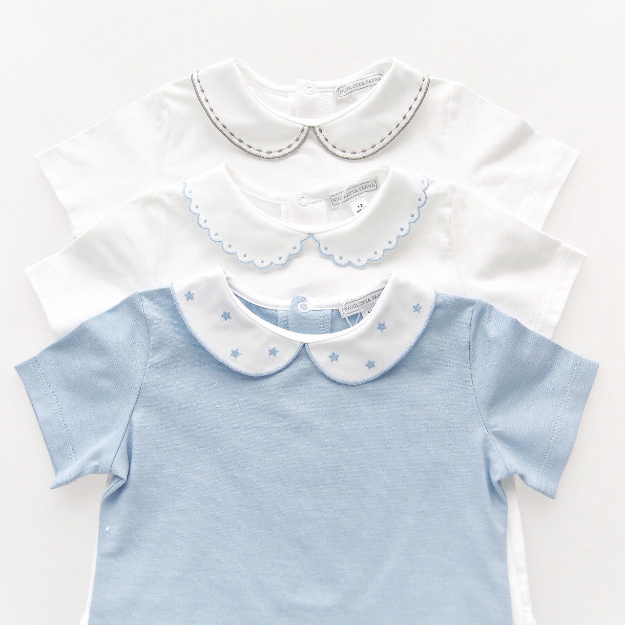 10% - Nicoletta Fanna - Embroidery boy's body (Greige/ Blue star/Scallop)