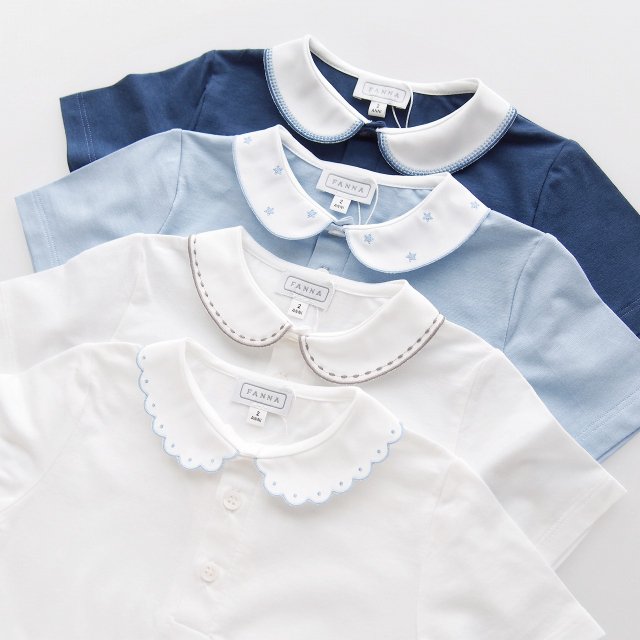 ▽10% - Nicoletta Fanna - Embroidery boy's tops (Navy/Greige)