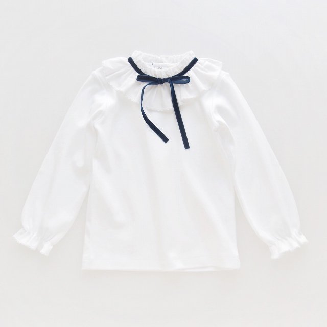Laivicar / baby lai - Frill navy ribbon blouse