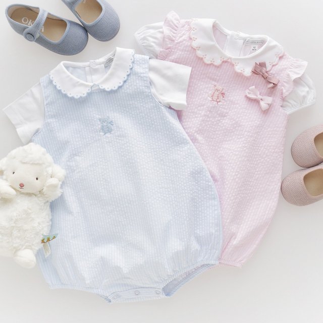 <img class='new_mark_img1' src='https://img.shop-pro.jp/img/new/icons1.gif' style='border:none;display:inline;margin:0px;padding:0px;width:auto;' />Nicoletta Fanna - Bear baby romper (Pink/ Baby blue)