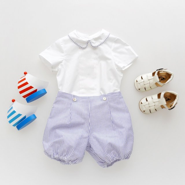 <img class='new_mark_img1' src='https://img.shop-pro.jp/img/new/icons1.gif' style='border:none;display:inline;margin:0px;padding:0px;width:auto;' />Amaia Kids - LOUIS shirt and bloomer set