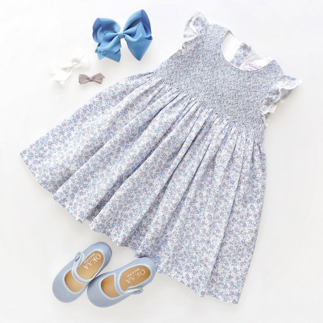 <img class='new_mark_img1' src='https://img.shop-pro.jp/img/new/icons1.gif' style='border:none;display:inline;margin:0px;padding:0px;width:auto;' />Kidiwi - Capucine dress (Blue flowers)