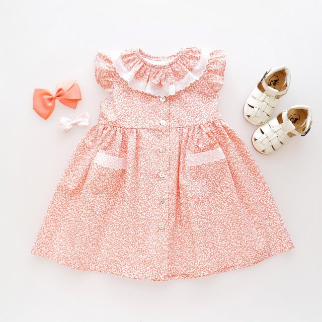 ▽50% - Amaia Kids - NENA FESTON dress (Coral)