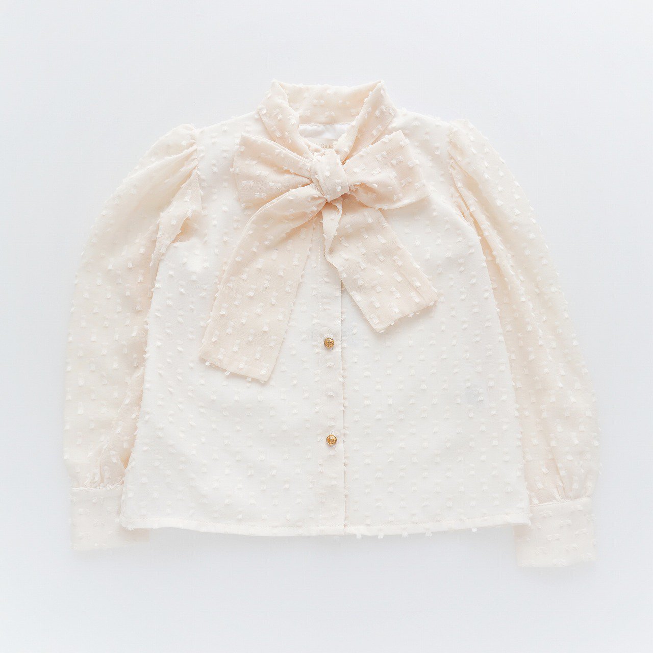 20% - 4Y only! - Camellia boutique - Chiffon dots blouse (Bow ver.)