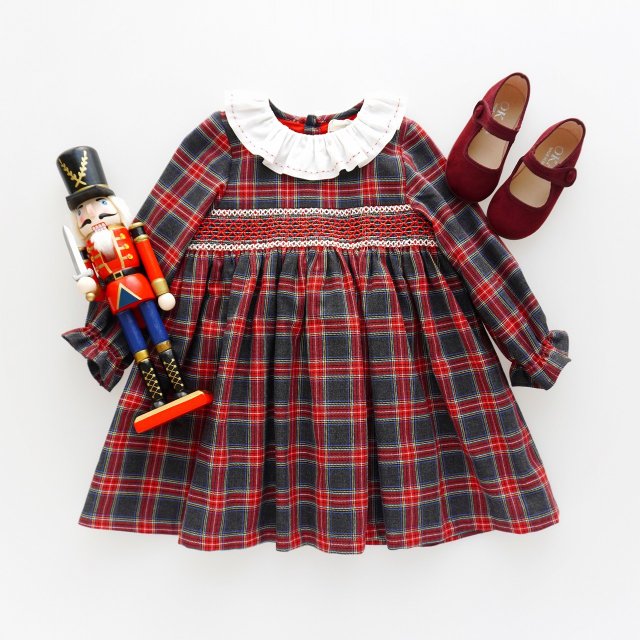 ▽10% - Laivicar / baby lai - Red tartan smocked dress