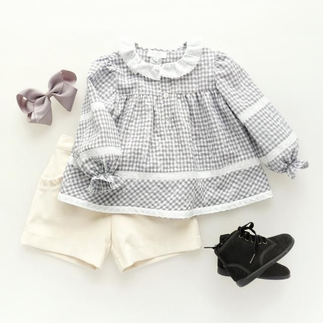 <img class='new_mark_img1' src='https://img.shop-pro.jp/img/new/icons2.gif' style='border:none;display:inline;margin:0px;padding:0px;width:auto;' />20% - San Sakae petit - Camelia blouse (White and grey)