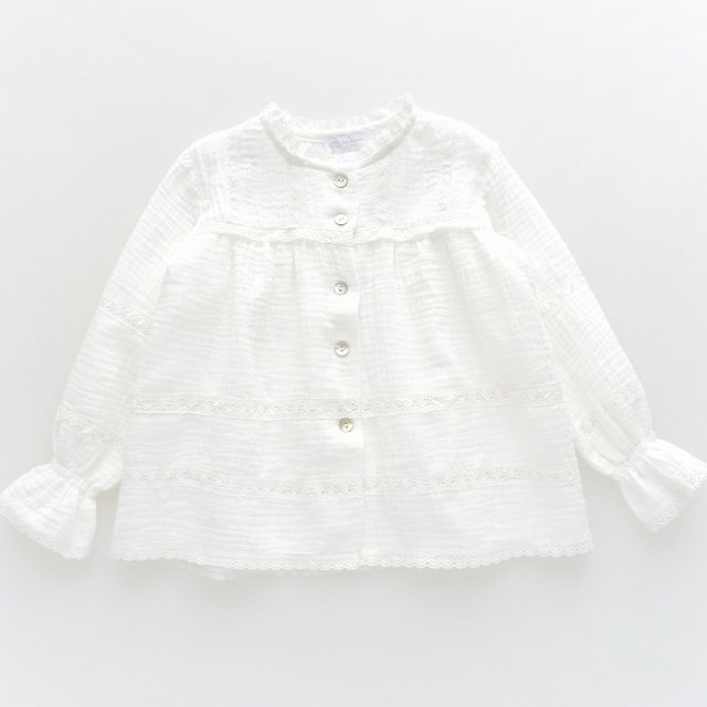 San Sakae petit - Lily blouse (White muslin)