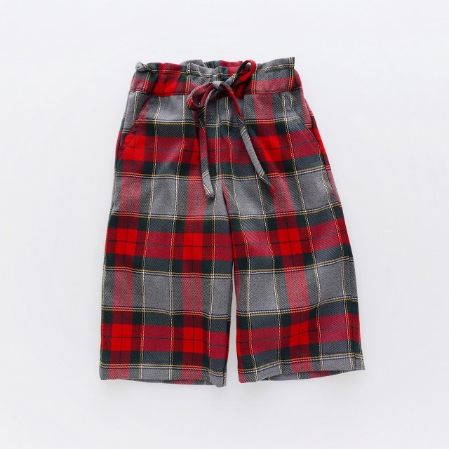 20% - Malvi & Co.(ISI) - Tartan cropped wide pants (Red tartan)