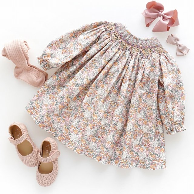 ▽10% - 3Y only! - dBb ideas - Floral Bishop dress (Lilac)