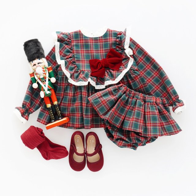 20% - 1Y only! - Camellia boutique - Tartan tunic & bloomer set