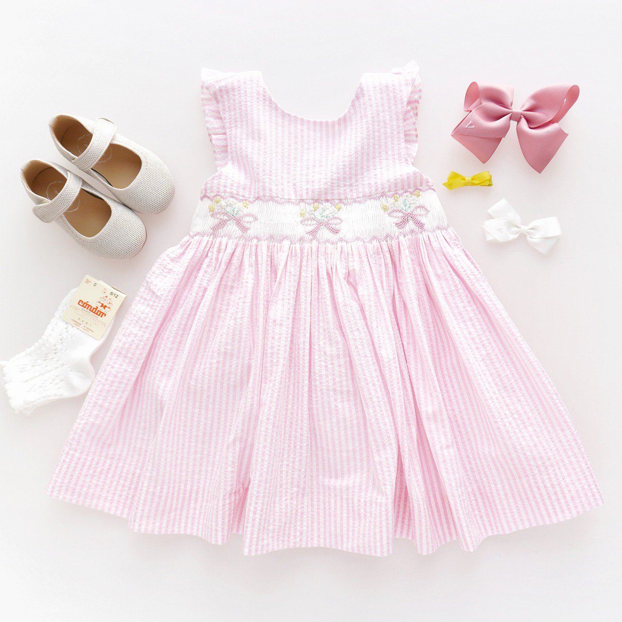<img class='new_mark_img1' src='https://img.shop-pro.jp/img/new/icons1.gif' style='border:none;display:inline;margin:0px;padding:0px;width:auto;' />Kidiwi - Begonia dress (Pink stripes)