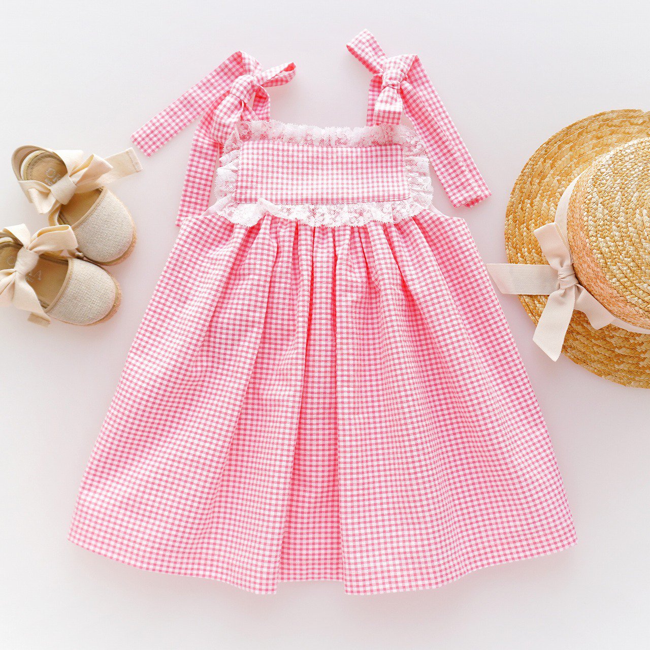 <img class='new_mark_img1' src='https://img.shop-pro.jp/img/new/icons1.gif' style='border:none;display:inline;margin:0px;padding:0px;width:auto;' />Camellia boutique - Pink vichy summer dress