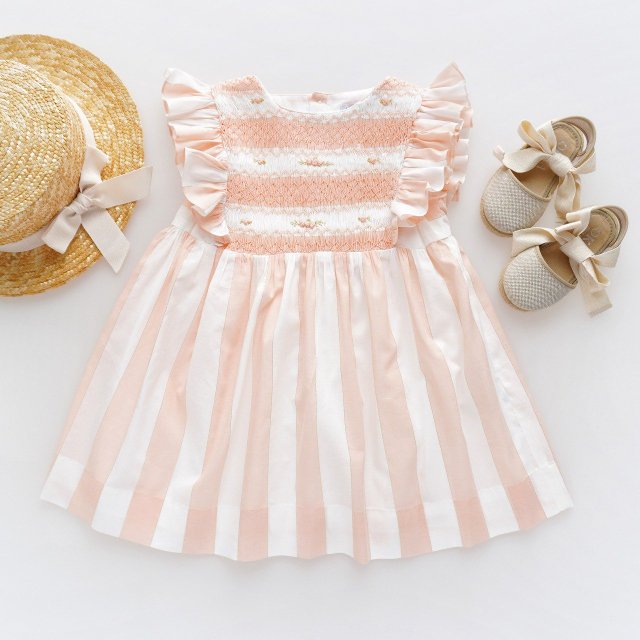 <img class='new_mark_img1' src='https://img.shop-pro.jp/img/new/icons1.gif' style='border:none;display:inline;margin:0px;padding:0px;width:auto;' />Kidiwi - Lea dress (Pink stripes)