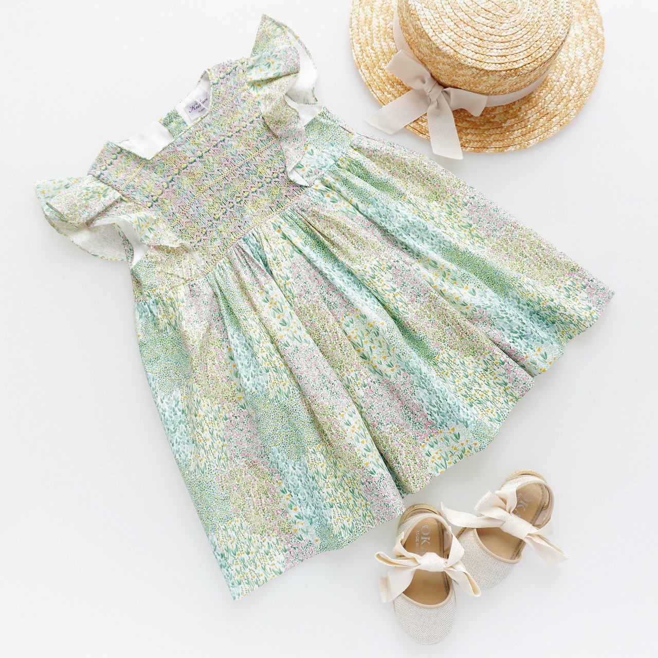 <img class='new_mark_img1' src='https://img.shop-pro.jp/img/new/icons1.gif' style='border:none;display:inline;margin:0px;padding:0px;width:auto;' />Kidiwi - Leanne dress (Green floral)