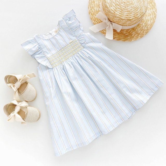 <img class='new_mark_img1' src='https://img.shop-pro.jp/img/new/icons1.gif' style='border:none;display:inline;margin:0px;padding:0px;width:auto;' />Laivicar / baby lai - Stripes smocked dress