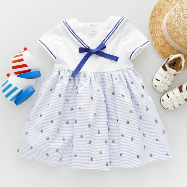 <img class='new_mark_img1' src='https://img.shop-pro.jp/img/new/icons1.gif' style='border:none;display:inline;margin:0px;padding:0px;width:auto;' />Amaia Kids - Olivia dress (Yacht)