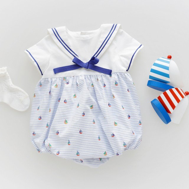<img class='new_mark_img1' src='https://img.shop-pro.jp/img/new/icons1.gif' style='border:none;display:inline;margin:0px;padding:0px;width:auto;' />Amaia Kids - Cody sailor romper (Yacht)